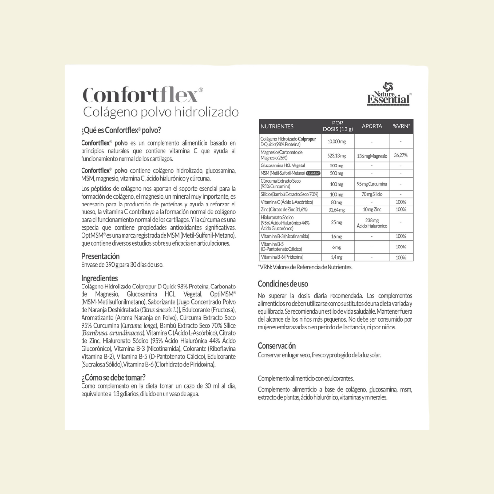 Confortflex® Colágeno hidrolizado en polvo 390g.