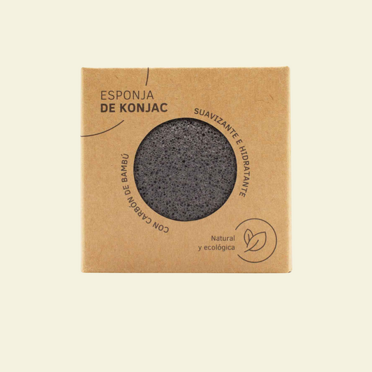 Esponja Facial de Konjac Carbón activo