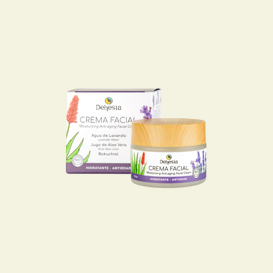 Crema Facial Hidratante-Antiedad con Lavanda, Aloe Vera y Bakuchiol 50 ml.