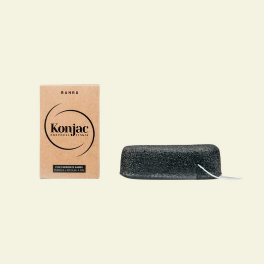 Esponja Konjac Corporal Piel Grasa con Carbón Activo