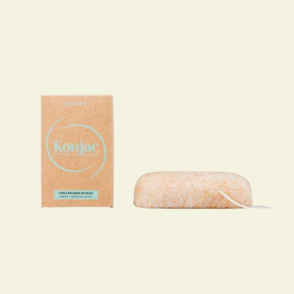 Esponja Konjac Corporal Exfoliante con Nuez