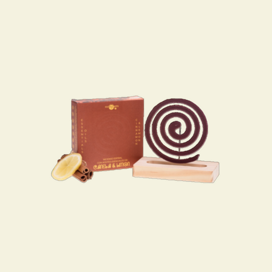 Incienso Espiral con Aceites Esenciales Canela & Jazmín