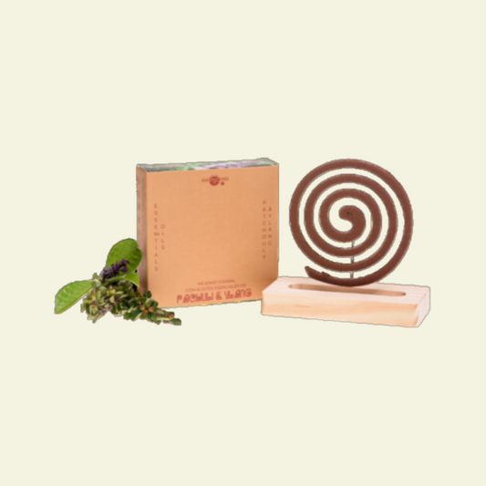 Incienso Espiral con Aceites Esenciales Pachuli & Ylang Ylang