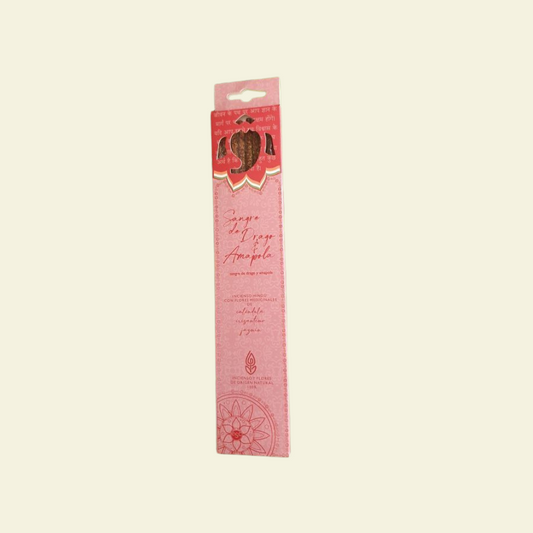Incienso Hindú Sangre de dragón y Amapola con Flores Medicinales
