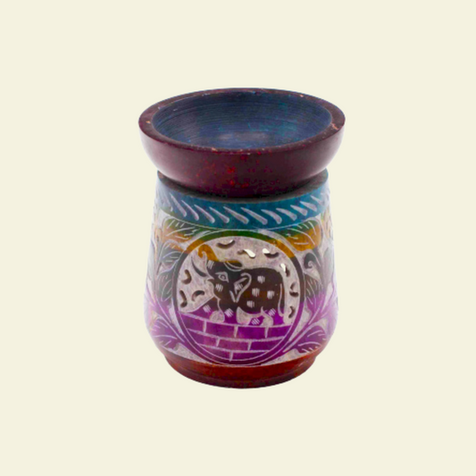 Quemador de Aromas de Esteatita Colores grande 13 cm.