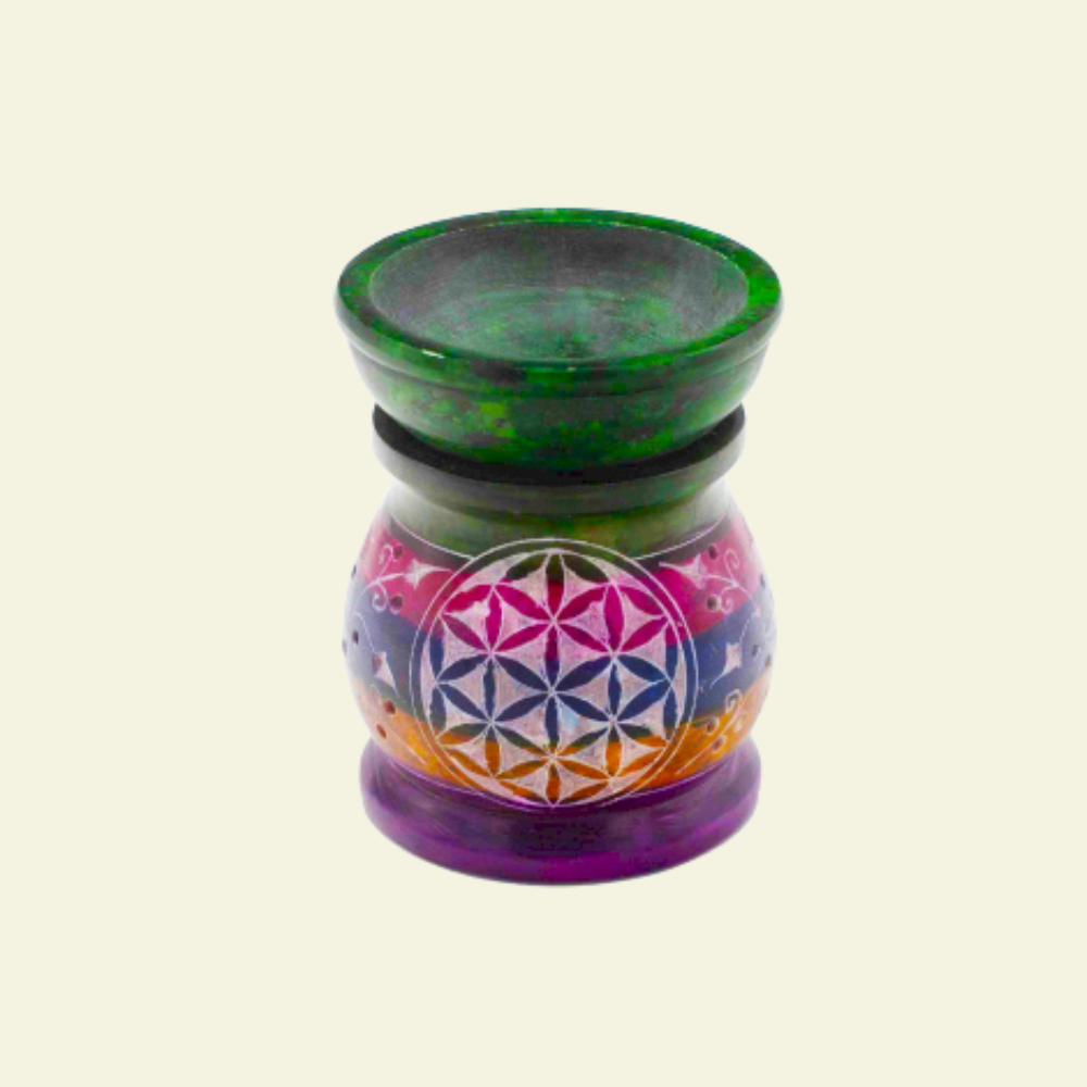 Quemador de Aromas de Esteatita Colores 10 cm.
