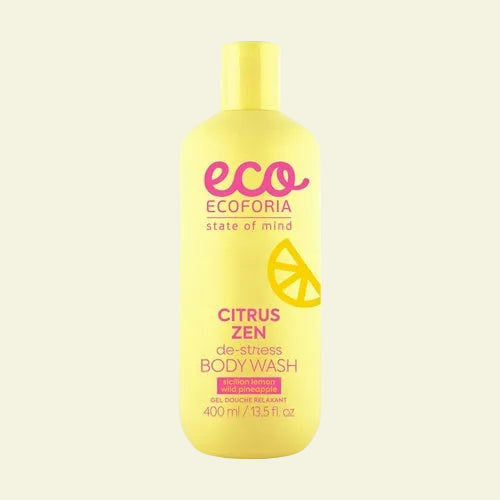 Gel corporal Citrus Zen Ecoforia con extractos de limón y piña para ducha relajante y frescor inmediato