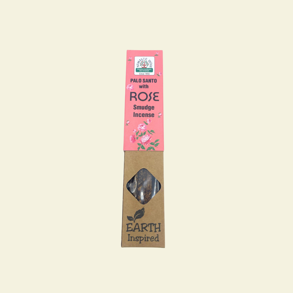 Incienso natural de palo santo y rosa Earth Inspired aroma floral relajante
