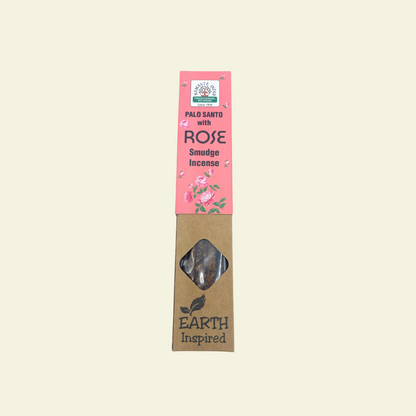 Incienso natural de palo santo y rosa Earth Inspired aroma floral relajante